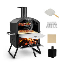 Load image into Gallery viewer, Outdoor Pizza Oven with Waterproof Cover and Anti-scalding Handles
