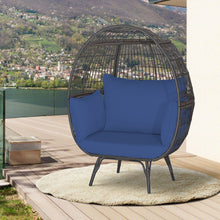Load image into Gallery viewer, Oversized Patio Wicker Egg Lounge Chair with 4 Soft Cushions
