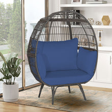 Load image into Gallery viewer, Oversized Patio Wicker Egg Lounge Chair with 4 Soft Cushions
