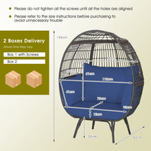 Load image into Gallery viewer, Oversized Patio Wicker Egg Lounge Chair with 4 Soft Cushions
