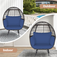 Load image into Gallery viewer, Oversized Patio Wicker Egg Lounge Chair with 4 Soft Cushions
