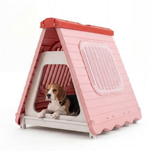 Load image into Gallery viewer, Folding Plastic Dog House with Lockable Flap Door Waterproof Pet Shelter
