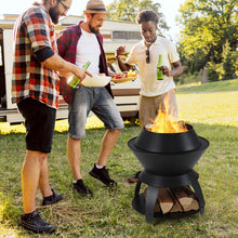 Load image into Gallery viewer, 50cm Patio Fire Pit with Pot Holder and Storage Shelf
