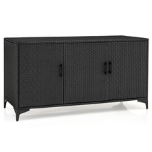 Load image into Gallery viewer, 318 L Patio Wicker Storage Cabinet Deck Box with Removable Shelves
