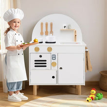 Load image into Gallery viewer, Play Kitchen for Kids Wooden Kitchen Playset with Stoves Faucet
