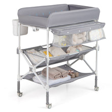 Load image into Gallery viewer, Foldable Baby Changing Table with Wheels and Adjustable Height
