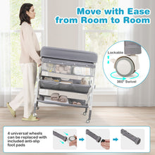 Load image into Gallery viewer, Foldable Baby Changing Table with Wheels and Adjustable Height
