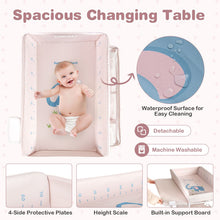Load image into Gallery viewer, Foldable Baby Changing Table with Wheels and Adjustable Height
