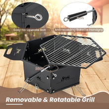 Load image into Gallery viewer, Portable Charcoal Grill Stove with Rotatable Grill and Foldable Body
