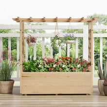 Load image into Gallery viewer, Raised Garden Bed with Lattice Trellises Hanging Roof Drainage
