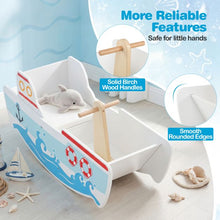Load image into Gallery viewer, Rocking Ship for 1-5 Years Old Kids Wooden Rocking Horse Toy with Nautical Theme
