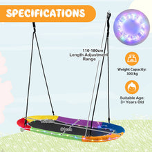 Load image into Gallery viewer, 150 cm Saucer Swing with LED Lights and Adjustable Ropes
