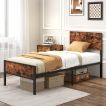 Load image into Gallery viewer, Metal Platform Bed with Headboard and Footboard
