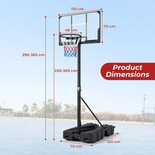 Load image into Gallery viewer, Stepless Adjustable Basketball Hoop with Stable Weighted Base
