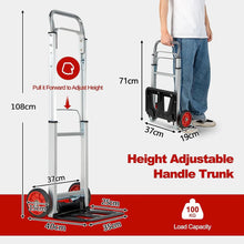 Load image into Gallery viewer, Aluminium Sack Truck Barrow with Adjustable Handle for Moving Shopping Travel
