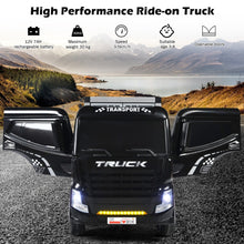 Load image into Gallery viewer, 12V Ride-On Semi-Truck with Container for Kids of 3-8 Year Old
