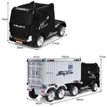 Load image into Gallery viewer, 12V Ride-On Semi-Truck with Container for Kids of 3-8 Year Old
