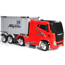 Load image into Gallery viewer, 12V Ride-On Semi-Truck with Container for Kids of 3-8 Year Old

