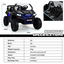 Load image into Gallery viewer, 12V Kids Ride on UTV 2-Seater Electric Car with Remote Control
