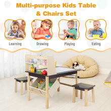 Load image into Gallery viewer, Kids Chairs Set with 2 Storage Bins and Paper Roll
