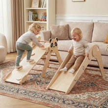 Load image into Gallery viewer, Triangle Set Foldable Kids Climbing Toys Panda-Themed Wood Montessori Climbing Set

