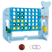 Load image into Gallery viewer, Height Adjustable Drop-4 Game with Ring-toss, Basketball, Golf Club, Balls
