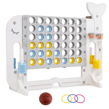 Load image into Gallery viewer, Height Adjustable Drop-4 Game with Ring-toss, Basketball, Golf Club, Balls
