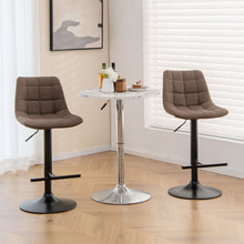Load image into Gallery viewer, Upholstered Height Adjustable Bar Stools Set of 2 with Fabric Backrest
