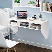 Load image into Gallery viewer, Wall Mounted Computer Desk with 3 Storage Compartments
