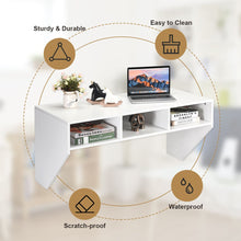 Load image into Gallery viewer, Wall Mounted Computer Desk with 3 Storage Compartments
