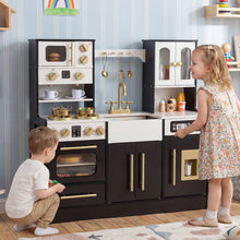 Load image into Gallery viewer, Wooden Play Kitchen with Realistic Lights and Sounds for Boys Girls 3+
