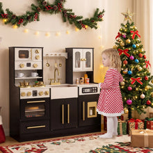 Load image into Gallery viewer, Wooden Play Kitchen with Realistic Lights and Sounds for Boys Girls 3+
