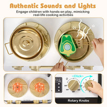 Load image into Gallery viewer, Wooden Play Kitchen with Realistic Lights and Sounds for Boys Girls 3+
