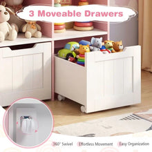 Load image into Gallery viewer, Wooden Toy Storage Organizer Kids Bookshelf with 5 Open Cubes and 3 Movable Drawers
