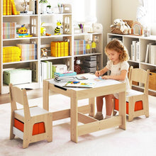 Load image into Gallery viewer, Wooden Activity Table with 2 Seats and Detachable Dual-Sided Tabletop
