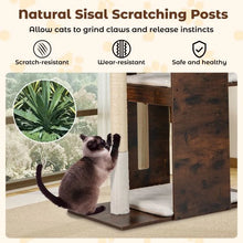 Load image into Gallery viewer, Wooden Cat Activity Center with Sisal Scratching Posts and Hanging Balls
