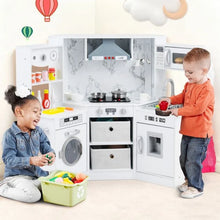 Load image into Gallery viewer, Wooden Kids Play Kitchen Corner with Lights and Water Circulation System
