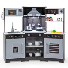 Load image into Gallery viewer, Wooden Pretend Play Kitchen with Real Sounds and Lights
