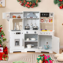 Load image into Gallery viewer, Wooden Pretend Play Kitchen with Real Sounds and Lights
