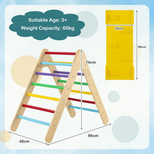 Load image into Gallery viewer, Wooden Triangle Climbing Ladder Set with 2-in-1 Reversible Ramp
