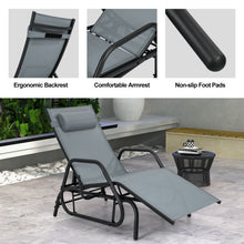 Load image into Gallery viewer, 2PCS Outdoor Chaise Lounge Glider Chair with Armrests and Pillow
