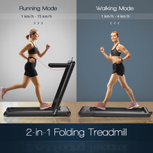 Load image into Gallery viewer, 2-in-1 Folding Treadmill Under Desk Walking Treadmill with Dual LED Display
