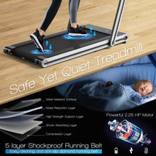 Load image into Gallery viewer, 2-in-1 Folding Treadmill Under Desk Walking Treadmill with Dual LED Display
