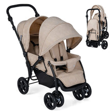 Load image into Gallery viewer, Double Seat Stroller with Adjustable Push Handle and Foot Rest
