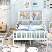 Load image into Gallery viewer, Double Size Bed Frame with 2 Storage Drawers White
