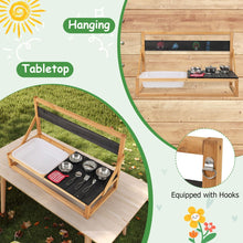 Load image into Gallery viewer, Fir Wood Pretend Play Kitchen with Hanging Hooks and Blackboard
