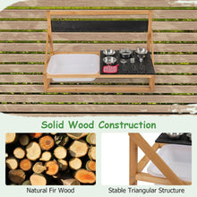 Load image into Gallery viewer, Fir Wood Pretend Play Kitchen with Hanging Hooks and Blackboard
