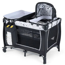 Load image into Gallery viewer, Foldable Pack and Play Portable Baby Playard with Rocking Bassinet and Diaper Changing Table
