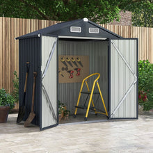 Load image into Gallery viewer, Galvanized Metal Tool House with 4 Vents and Lockable Doors
