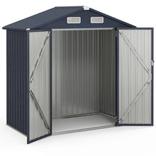 Load image into Gallery viewer, Galvanized Metal Tool House with 4 Vents and Lockable Doors
